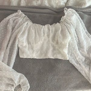 Shein white going out top